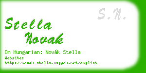 stella novak business card
